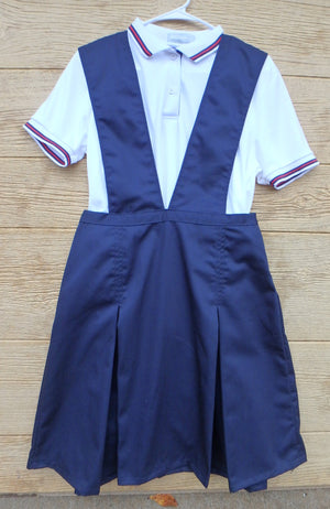 vneck jumper pleated skirt in navy