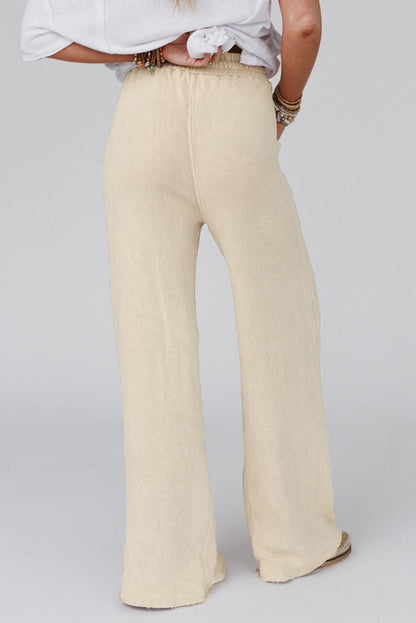 Wide Leg Pocketed Drawstring Pants