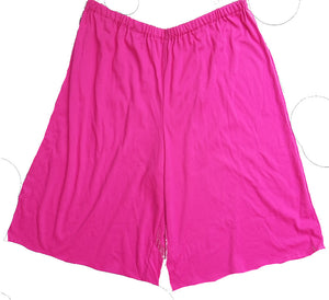 Ladies Knit Culottes Split Skirt - Elastic Waist- below the knee length XS-XL