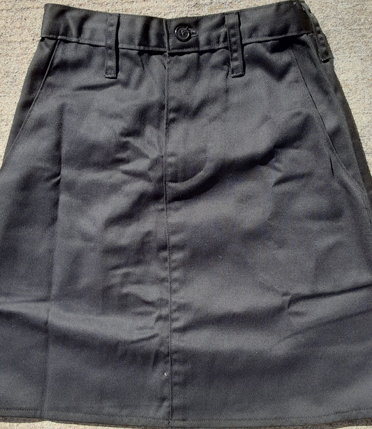 Twill School Uniform Skirt with pockets -Child size  black