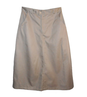 Adult Calf Length Twill Uniform Skirt with pockets-Size 24 khaki
