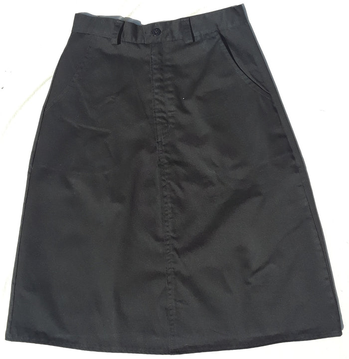 Adult knee length Twill Uniform Skirt with pockets-size 6 black