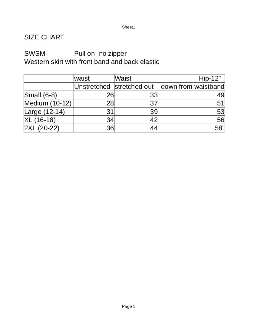 Western Twill Skirt-Calf Length