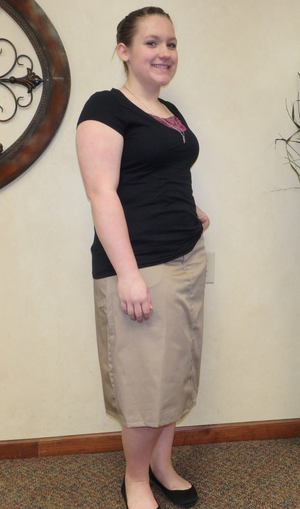 School uniform skirt side view