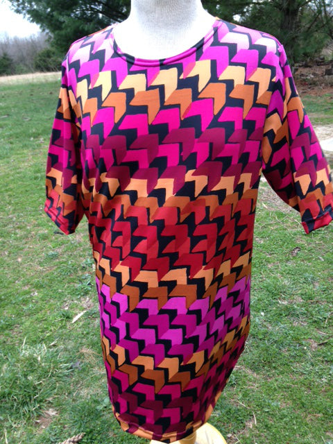 Maternity Top red and orange print-Large