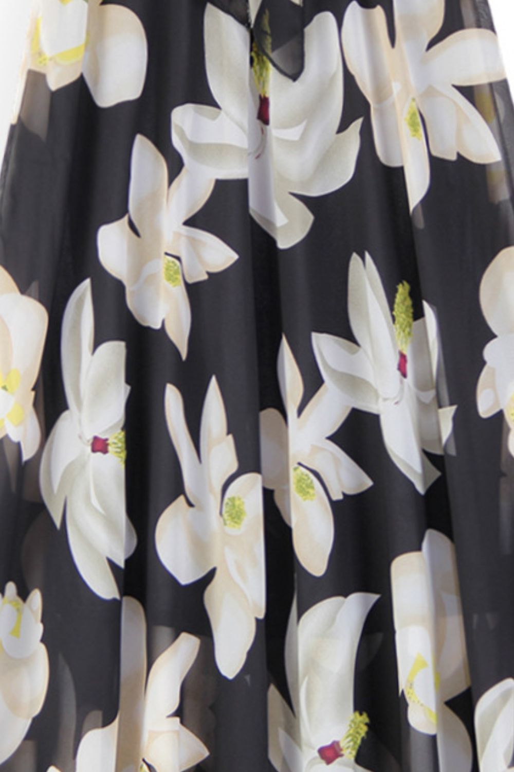 Modest Mid Calf Floral Tie-Waist Skirt