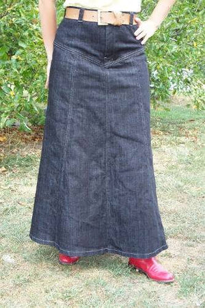 long western denim skirt