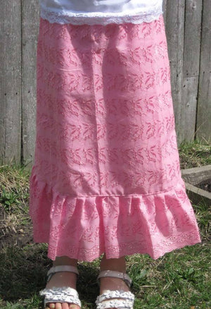 Pink Eyelet Ruffle Skirt