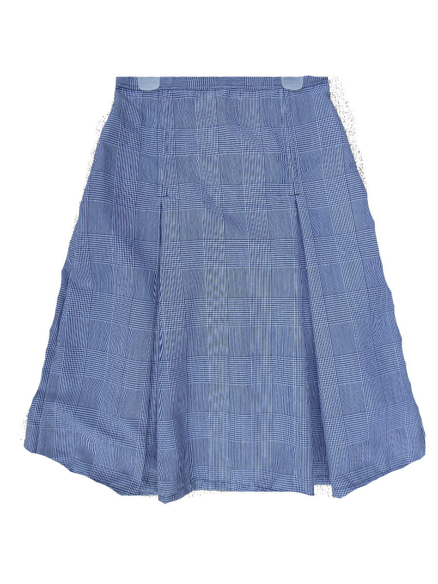 Girls Pleated School Uniform Skirt in black and white plaid