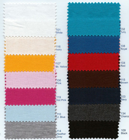 Interlock knit color chart