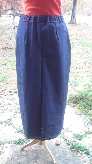 everyday denim skirt back slit