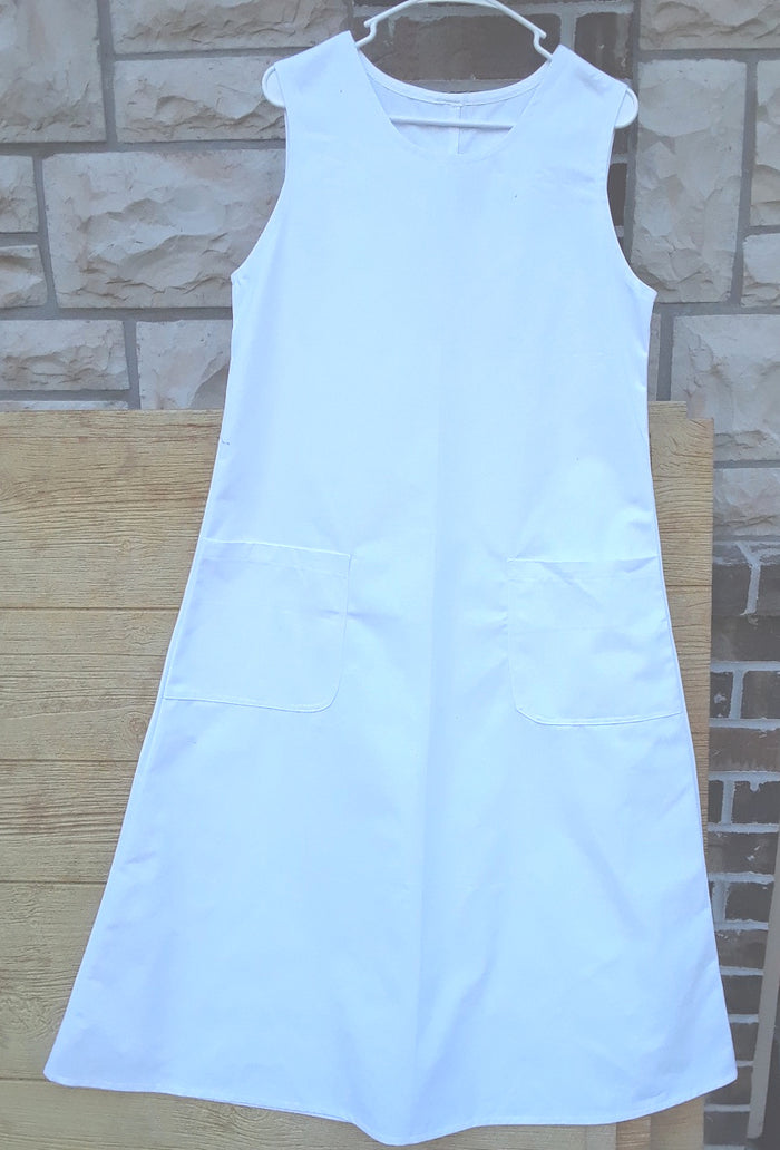 Modest Ladies School Jumper Dress - white 2XL