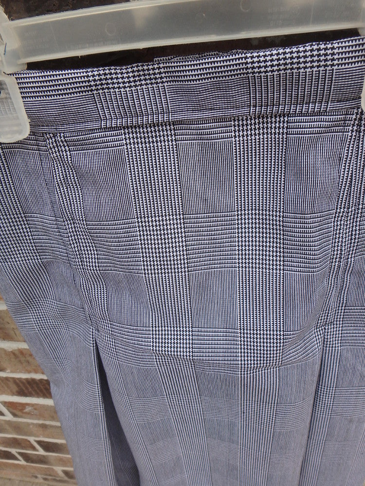 black and white plaid up close