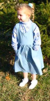 Girls Traditional Denim or Twill Jumper - Gathered Skirt