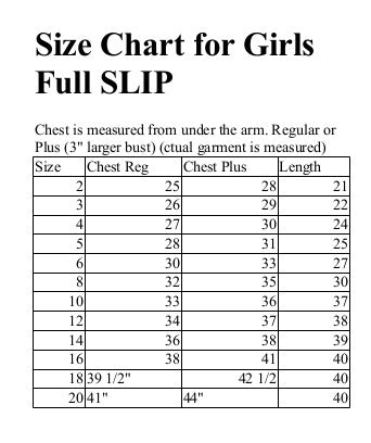 Girls full slip 