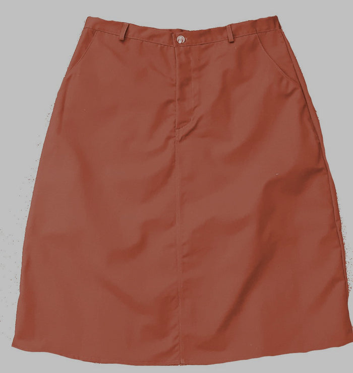 Adult Long Twill Uniform Skirt Chocolate Brown Size 18